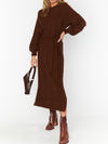 Barb Sweater Dress in Chocolate Cable Knit