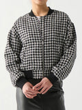 The Truth Is Houndstooth Bomber in Black/White