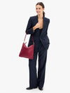 Foldover Clutch in Garnet Medium Woven Diagonal