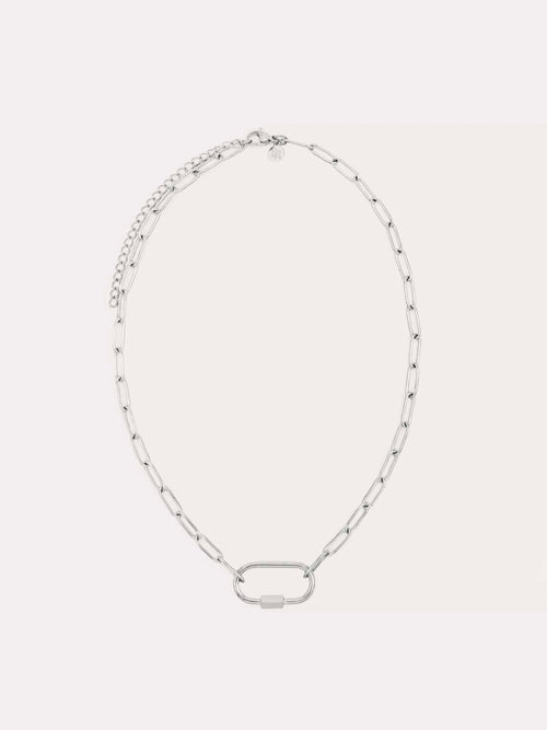 Carabiner Necklace Chain in Silver
