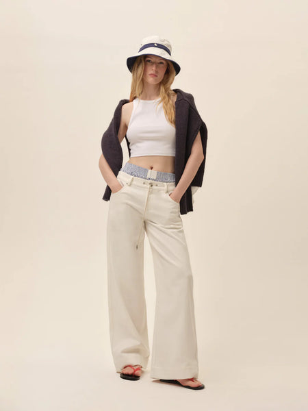 Agnes Denim Pants in White