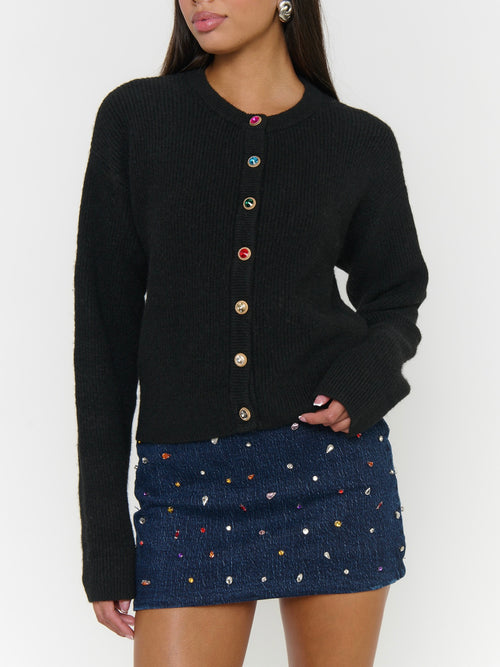 Maggie Cardigan in Noir Knit