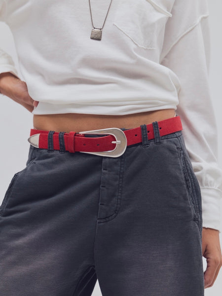 Cannon Suede Belt in Salsa