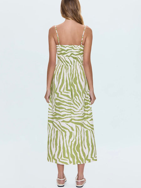 Bianca Smocked Dress in Safari Lime
