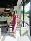 Split Decision Jumpsuit in Burgundy Blush