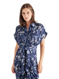 Tori Printed Dress in Indigo