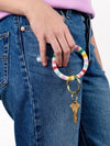 Chloe Beaded Key Ring in Light Check