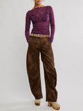 Raising Eyebrows Lace Top in Italian Plum