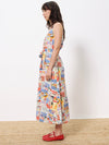 Achouak Midi Dress in Marche Blanc