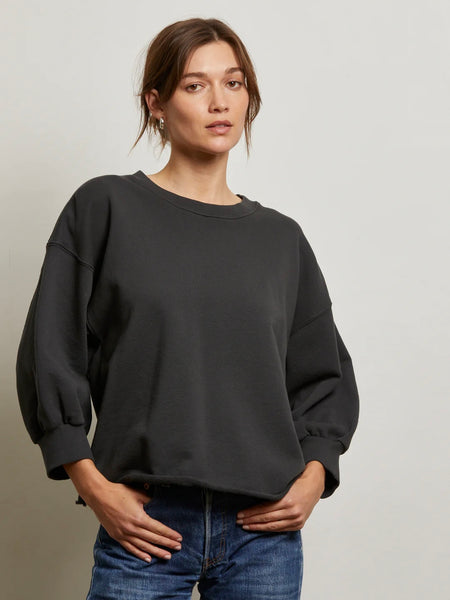 Niall Fleece Pullover in Vintage Black