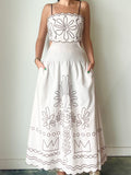 Embroidered Petal Maxi in Ecru