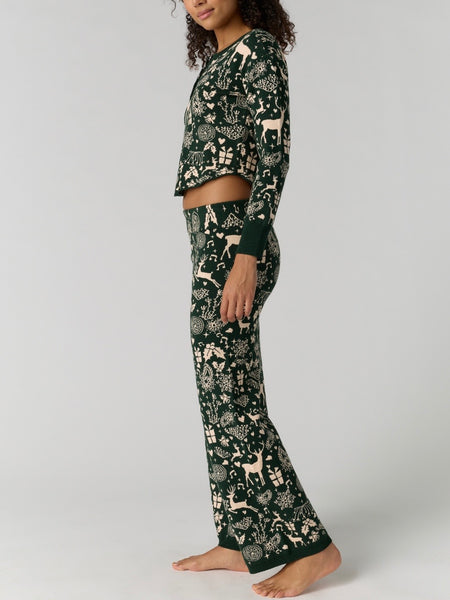 Soft Season Sweater Set in Green Combo