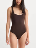 The Sculpting Modern Tank Bodysuit in Espresso