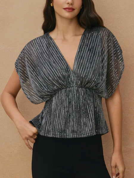 Shining Star Blouse in Silver