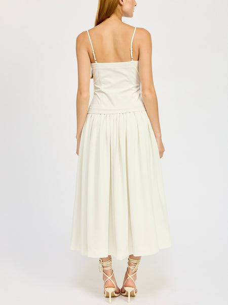 Barrett Mixed Media Dress in Ivory