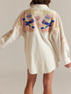 Take Flight Embroidered Shirt in Snow Bell Combo