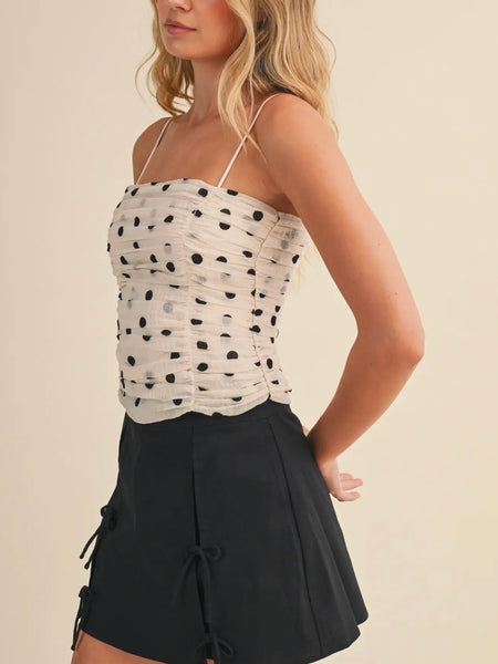Pick Your Polka Top in Cream