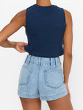 Milo Tank in Navy Flag Knit
