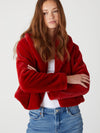 Hot To Trot Faux Fur Jacket in Red