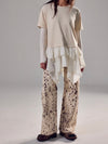Alter Ego Wide Leg Jean in Snow Leopard