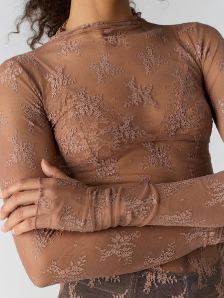 Lady Lux Layering Top in Chocolate Malt