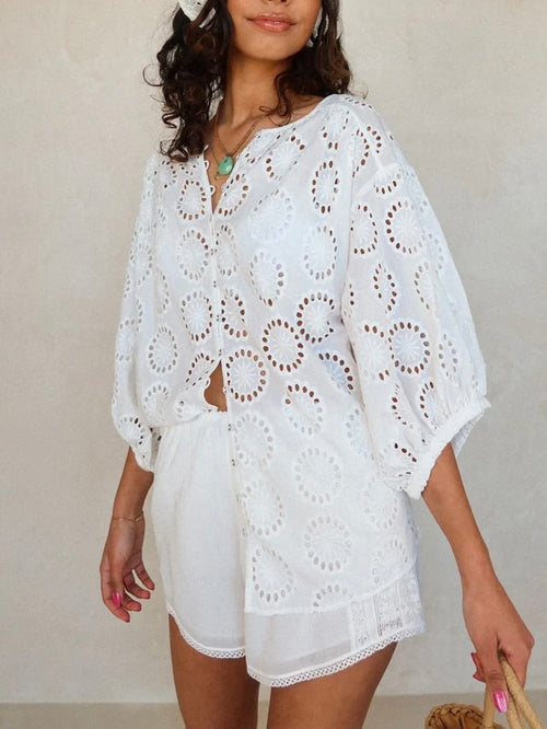 Yaya Lace Blouse in Antique White