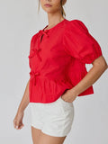 About To Bow Blouse in Red