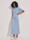Maeve Rib Knit Midi Dress in Ashley Blue