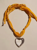 Acrylic Heart Yellow Bandana Necklace