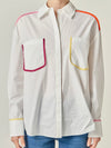 Piped To Perfection Button Up in White