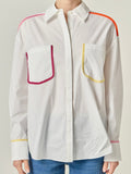 Piped To Perfection Button Up in White