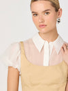 Carrington Top in Khaki White