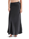 Jeannie Satin Maxi Skirt in Black