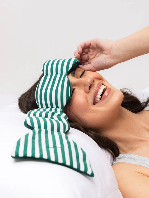 Weighted Sleep Mask in Green Cabana
