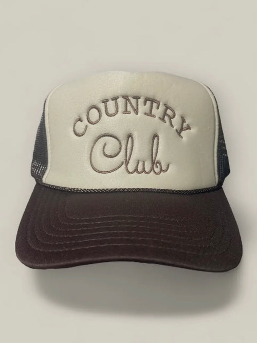 Country Club Trucker Hat in Brown