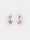 Gold & Pink Starfish Pendant Earrings