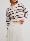 Lila Stripe Cardi in Ivory Combo