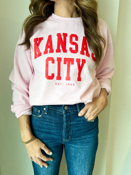 Kansas City Since 1960 Sweatshirt in Pink & Red