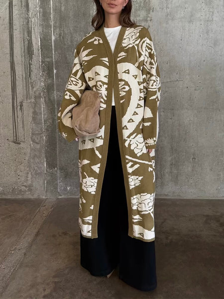 Amara Knit Coatigan in Olive