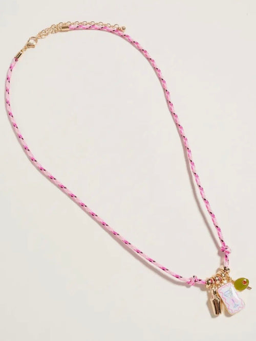 Martini Charms Cord Necklace