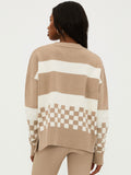 Callie Sweater in Taupe Check