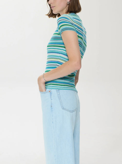 Selene Top in Blue Green Multi