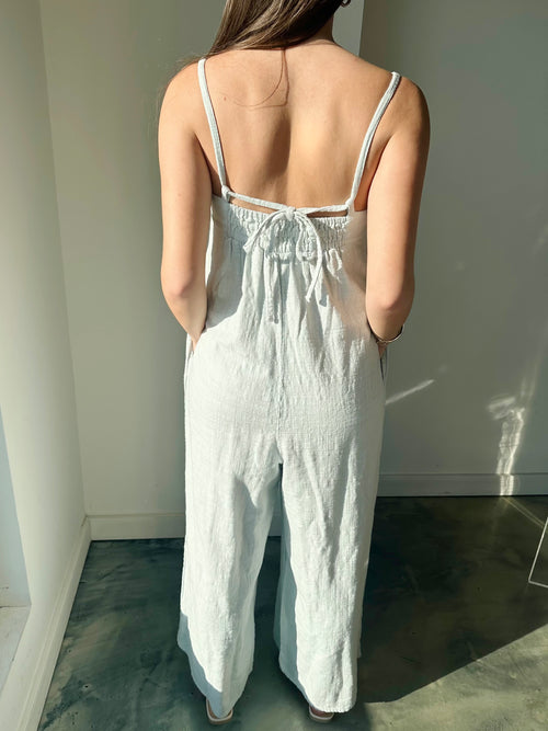 Wide Leg Jumpsuit in Powder Blue