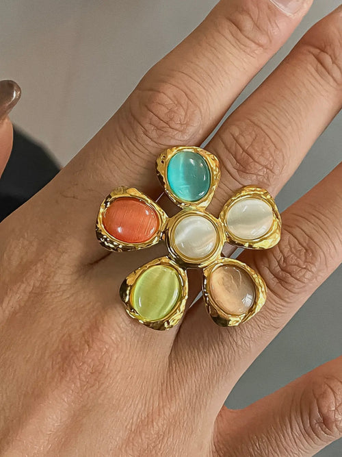 Stephane Stone Floral Ring in Multi