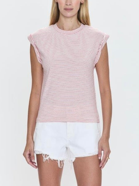 Olivia Tee in Ruby Stripe