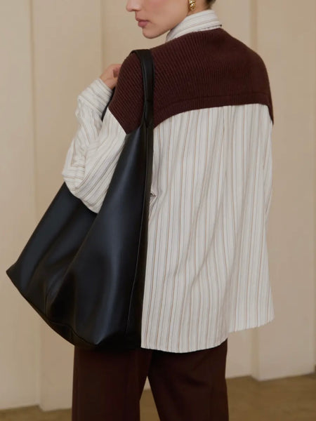 A Perfect Pair Twofer Top in Cream & Brown