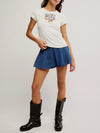 Paradise Found Denim Skort in Mid Indigo