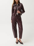 Eli Faux Leather Pant in Cabernet