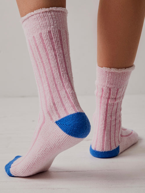 Plush Inside Out Crew Sock in Bubblegum