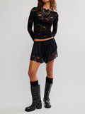 Raising Eyebrows Lace Top in Black